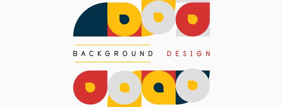 Abstract geometric shapes, circles, triangles, rectangles. Minimalist design Stock Illustration
