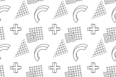 Abstract Geometric Shapes Coloring Pattern for Kids Stockillustratie