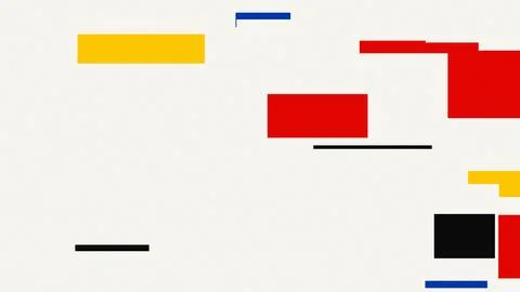 Abstract geometric shapes composition with colored rectangles and lines on .. Stock Illustration