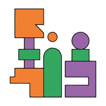 Abstract Geometric Shapes Composition Stock Illustration