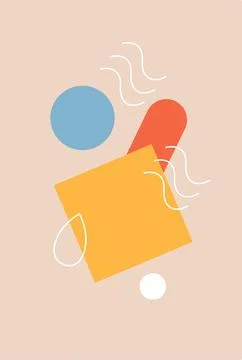 Abstract geometric shapes composition vertical banner 库存插图