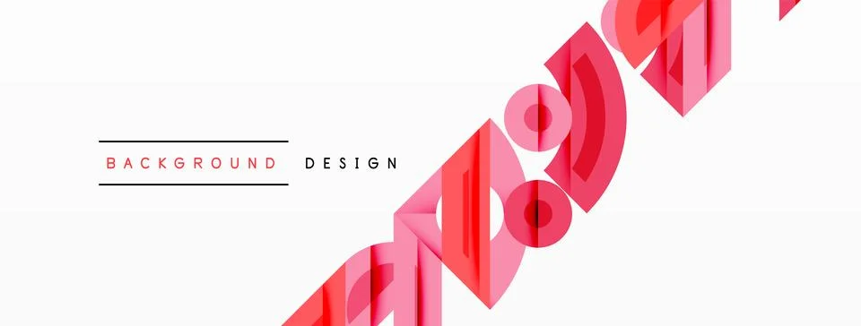 Abstract geometric shapes create dynamic visual flow. Pink hues dominate Stock Illustration