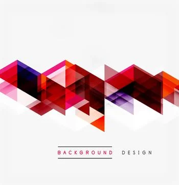 Abstract geometric shapes create dynamic pattern. Red, purple, pink hues Stock Illustration