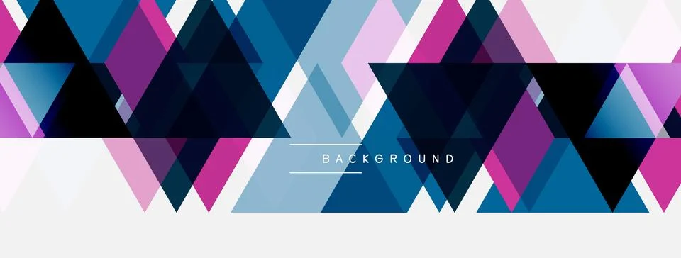 Abstract geometric shapes create dynamic background. Purple, blue tones dom.. Ilustración de archivo