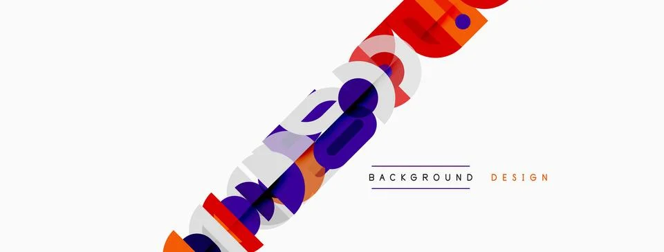 Abstract geometric shapes create dynamic visual flow. Bright colors contrast Stock Illustration