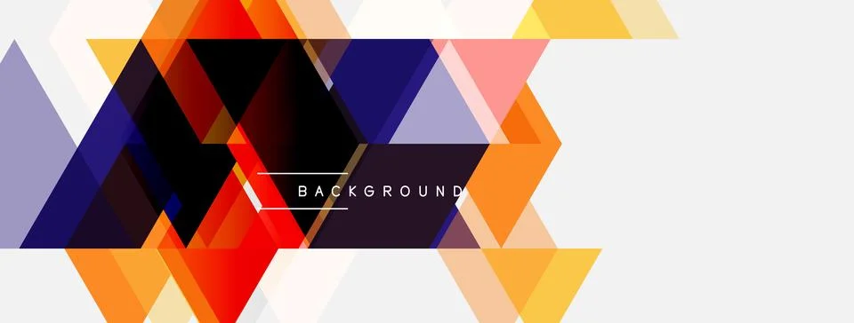 Abstract geometric shapes create dynamic composition. Orange, navy, red hues Stock Illustration