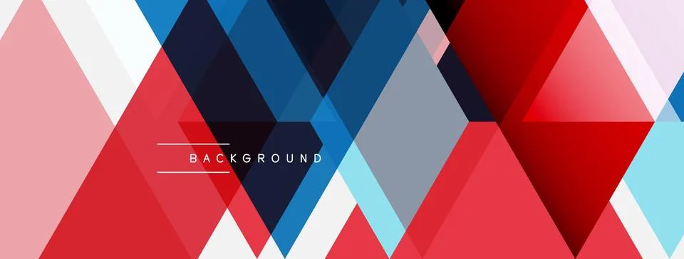 Abstract geometric shapes create dynamic background. Red, blue, gray tones イラスト素材