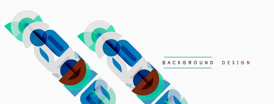 Abstract geometric shapes create dynamic visual pattern. Blue, green, gray .. Stock Illustration