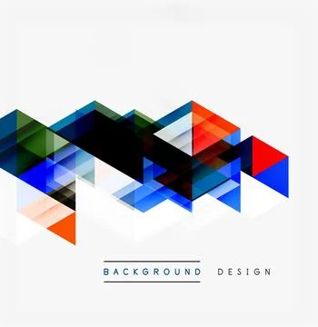 Abstract geometric shapes create dynamic composition. Vivid colors overlap, 库存插图