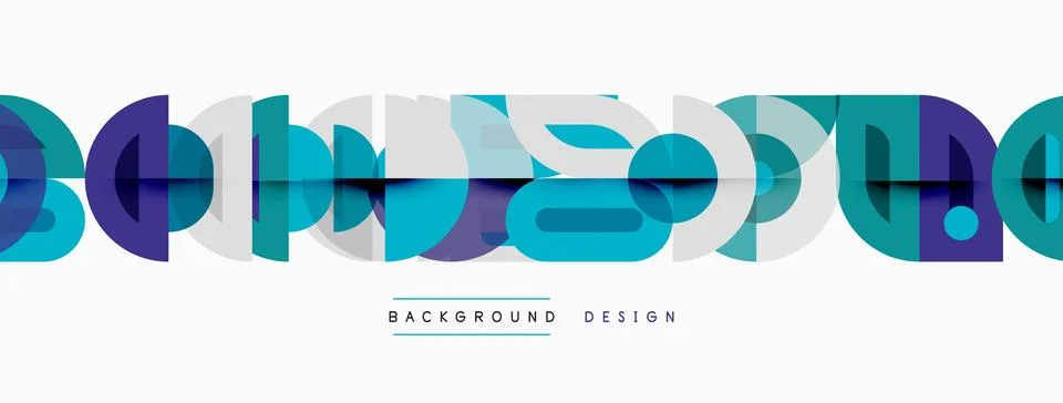 Abstract geometric shapes create dynamic background. Teal, blue, purple hues Stock Illustration