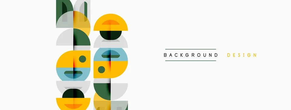 Abstract geometric shapes create modern pattern. Minimalist design uses cir.. Stock Illustration