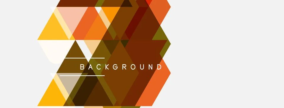 Abstract geometric shapes create modern background. Warm colors dominate de.. Stock Illustration