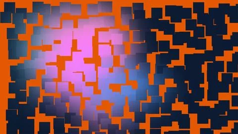 Abstract geometric shapes create a textured pattern against an orange Stock Illustration