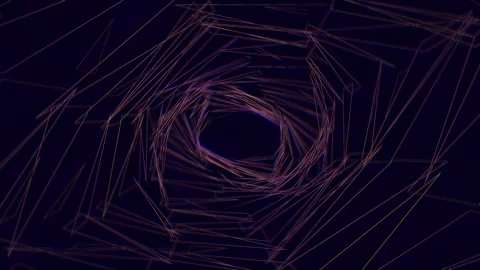 Abstract geometric shapes create a tunnel effect in dark Stock Footage 340230736