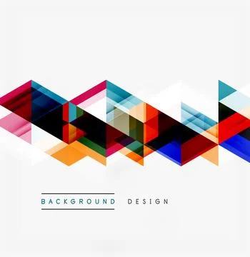 Abstract geometric shapes create vibrant zigzag pattern. Overlapping triangle Stock Illustration