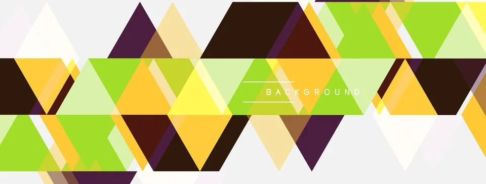 Abstract geometric shapes create vibrant pattern. Triangles, lines intersect Stock Illustration