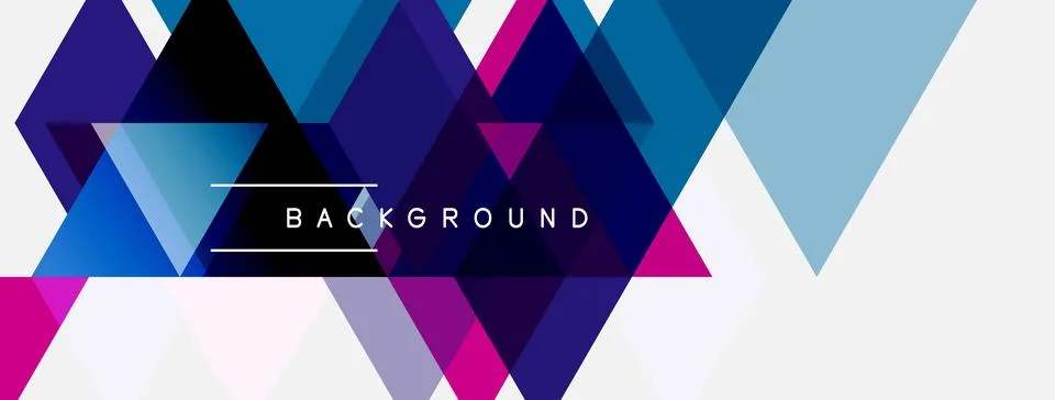 Abstract geometric shapes create vibrant background. Purple, blue, pink hues Stock Illustration
