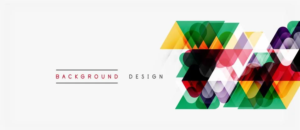 Abstract geometric shapes create vibrant design. Overlapping triangles form 스톡 일러스트