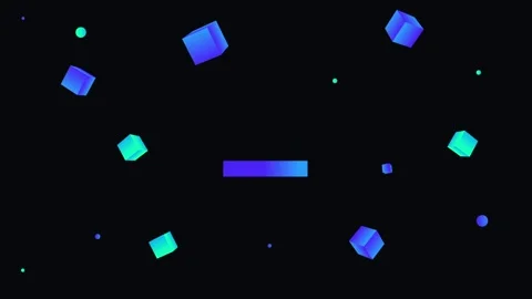 Abstract Geometric Shapes on Dark Background with Floating Cubes 스톡 동영상 341926178