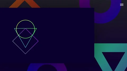 Abstract Geometric Shapes on Dark Background with Vibrant Accents and Neon .. Stock-Footage 341926769