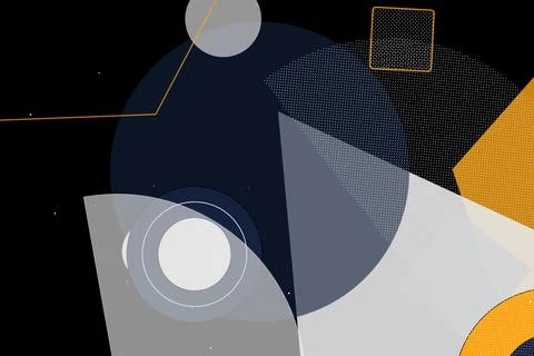 Abstract Geometric Shapes with Dotted Patterns and Bold Colors Stock Illustration