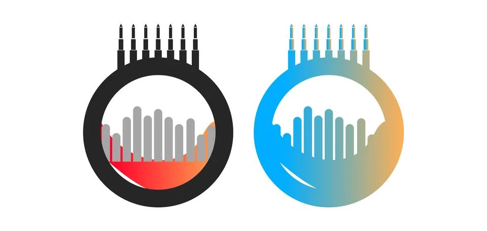 Abstract geometric shapes elements with diagonal lines . Stock Illustration