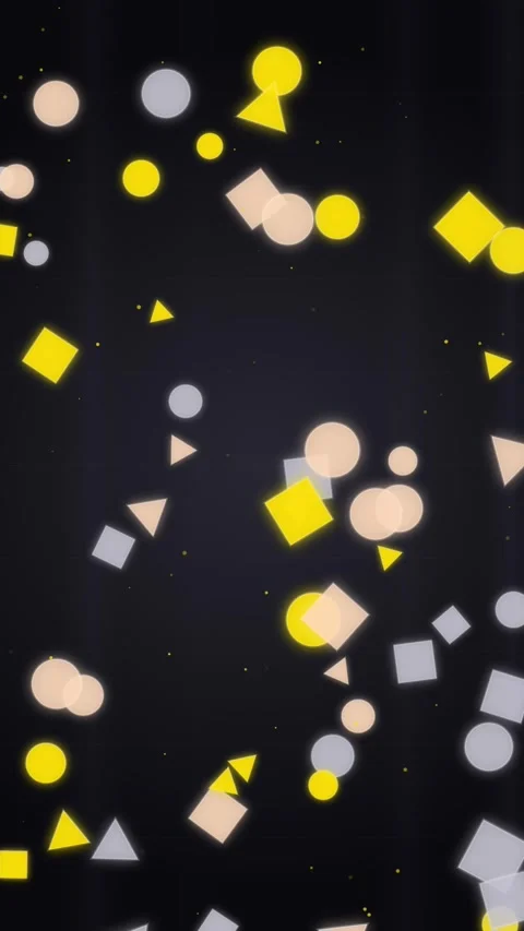 Abstract Geometric Shapes Falling Animation Yellow Circle Square Triangle D.. Stock Footage 347698921
