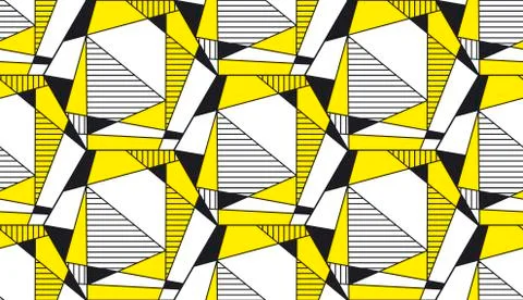 Abstract geometric shapes flat seamless pattern Illustrazione stock