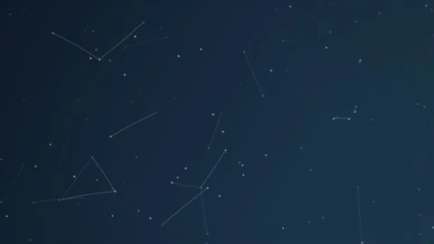 Abstract geometric shapes float against a dark blue, digital background Stock Footage 325538845