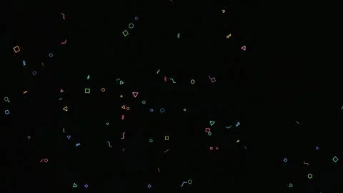 Abstract geometric shapes float against a dark background Stock Footage 327941699