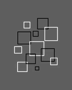 Abstract geometric shapes float against a solid gray backdrop 库存插图