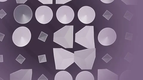 Abstract geometric shapes float serenely against a vibrant purple backdrop Stock Footage 325773271