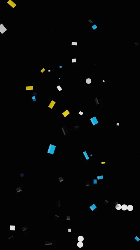 Abstract Geometric Shapes Floating on Black Starry Background 库存影片 338394943