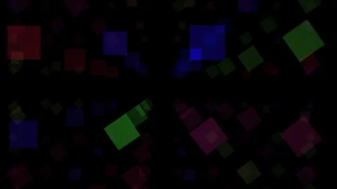 Abstract Geometric Shapes Floating in Dark Space. Видео 334461972