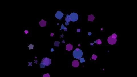 Abstract Geometric Shapes Floating in Dark Space with Soft Light Pulses and.. Stock Footage 340939588