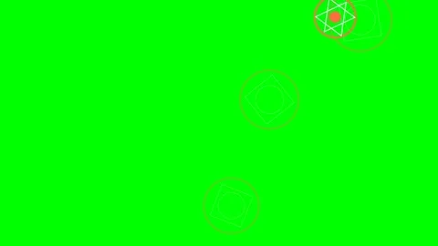 Abstract geometric shapes floating over a vibrant bright green background Stock Footage 340900741