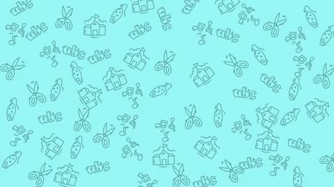 Abstract Geometric Shapes Floating on a Turquoise Background Loop. Stock Footage 319218259