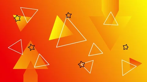 Abstract Geometric Shapes Floating on Vibrant Gradient Background. Stock Footage 320463909