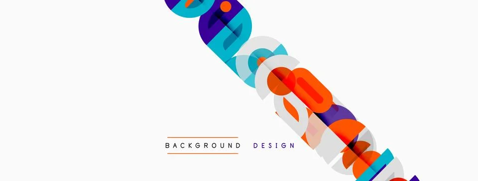 Abstract geometric shapes form diagonal pattern. Bright colors contrast again Stock Illustration