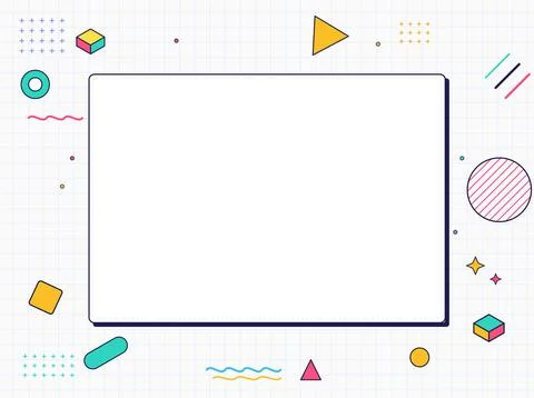 Abstract geometric shapes frame and squared paper background Stock Illustration