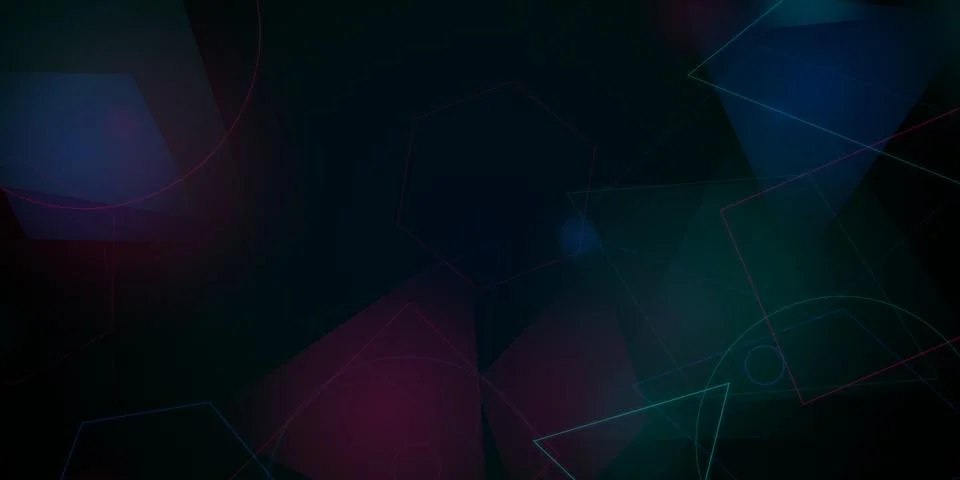 Abstract geometric shapes with glowing effects Stock Illustration