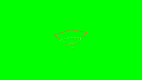 Abstract geometric shapes with a glowing white circle on a green background Stock Footage 340903273