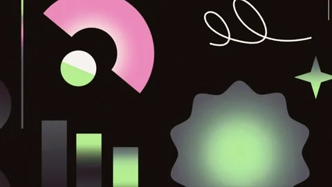 Abstract geometric shapes with gradient motion background. Видео 340470252