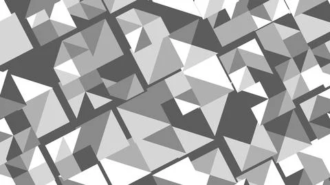 Abstract geometric shapes in grayscale create a dynamic mosaic with overlappi 库存插图