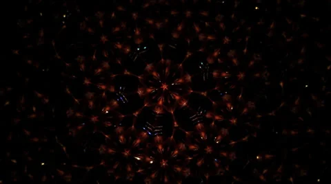 Abstract geometric shapes inside mirror kaleidoscope toy Stock Footage 38404889