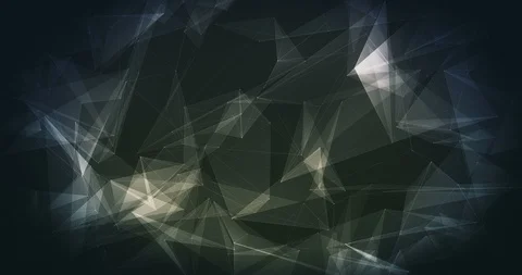 Abstract geometric shapes with interlinked lines and points in blue and yellow Stock-Footage 89499772