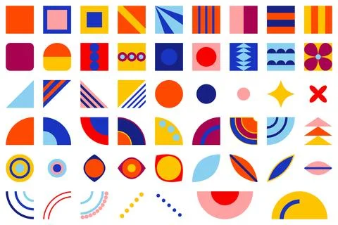Abstract geometric shapes isolated set. Stockillustratie