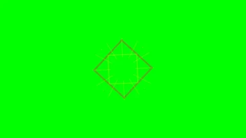 Abstract geometric shapes with light rays on a bright green background screen Stock Footage 340903493