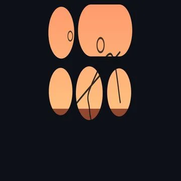Abstract geometric shapes with lines on a black background Stock Illustration