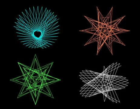 Abstract geometric shapes of lines. Vector outline illustration. Sacred geome Stock Illustration